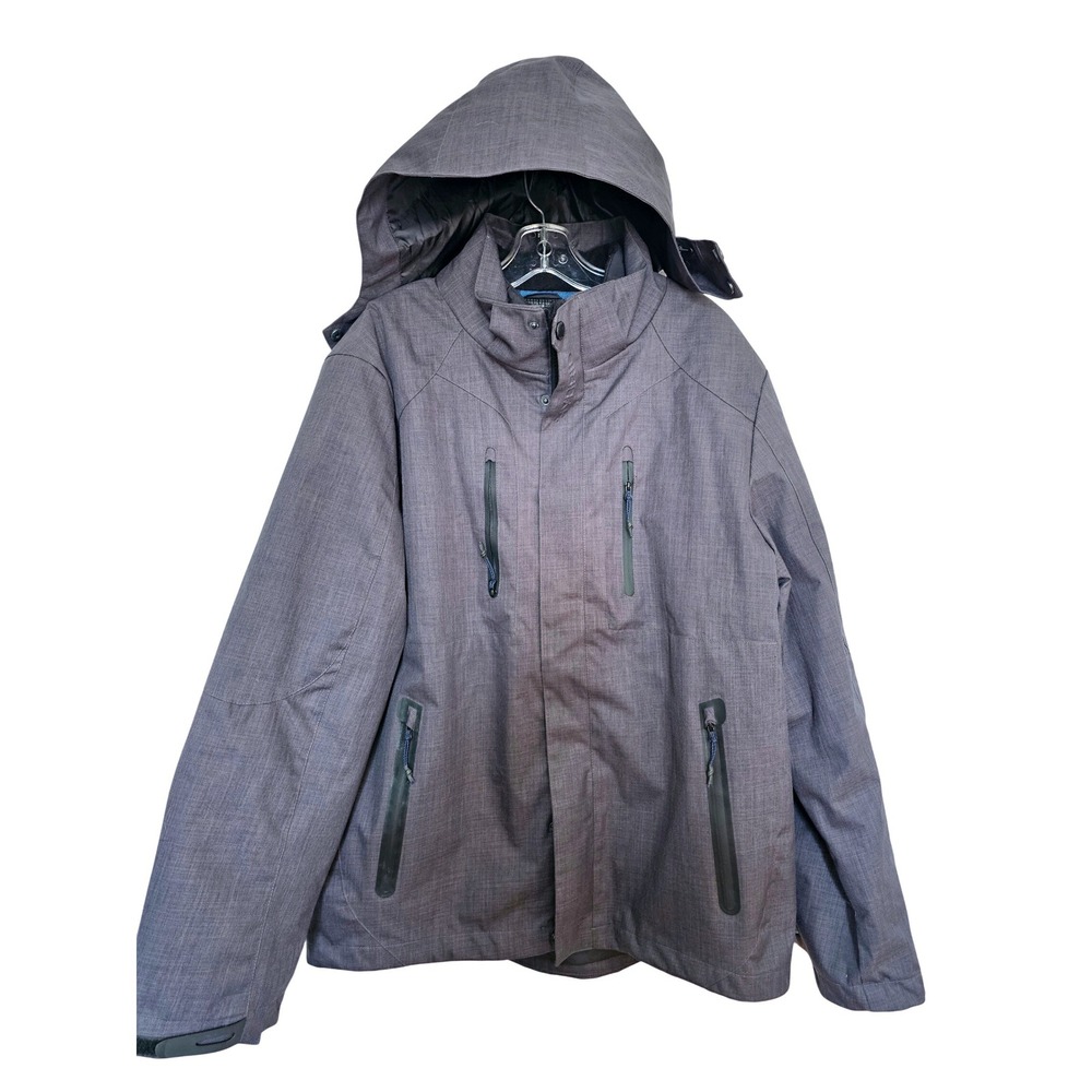 BLUMIND Mens Outdoor Adventure Jacket‎ Hooded Waterproof Breathable Grey Size L